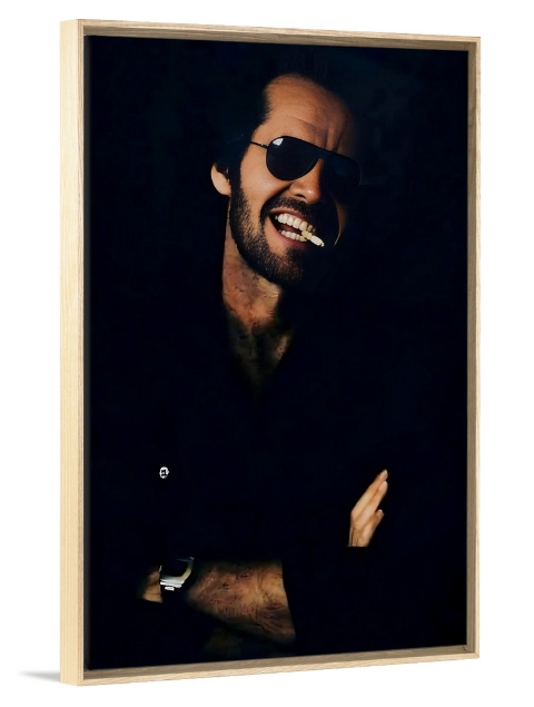 Jack Nicholson 1970's Smoking Natural Oak Frame Example